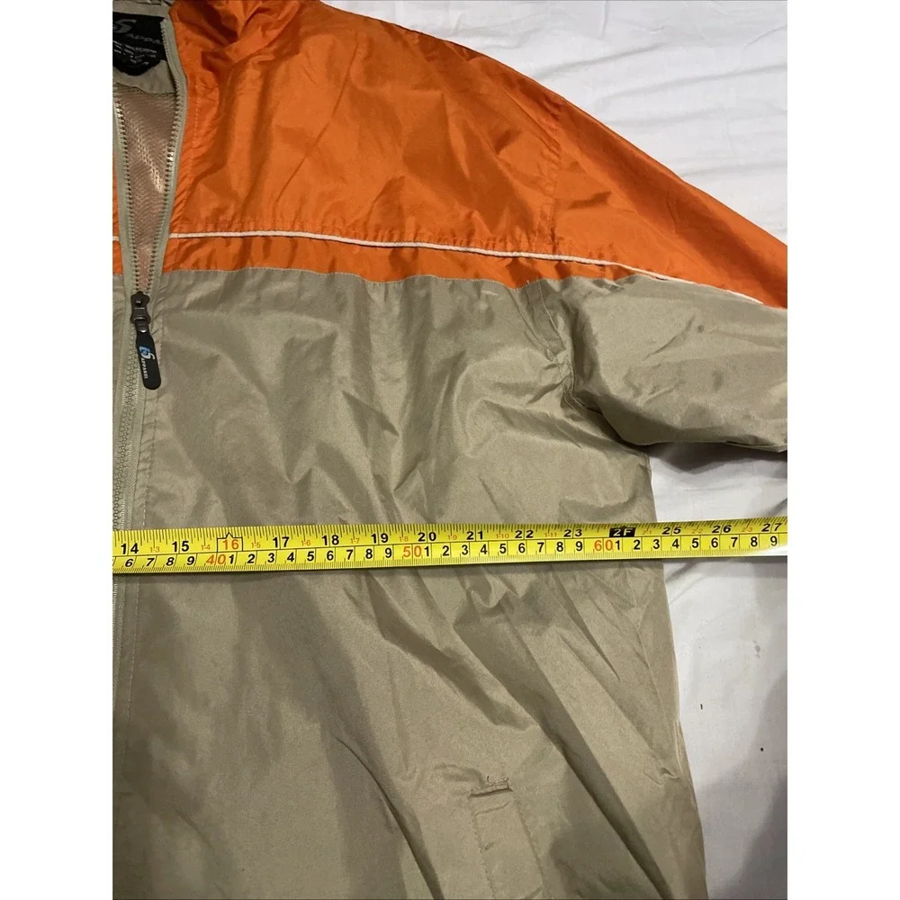 i5 Apparel men's Water 2 tone Orange & Beige Windbreaker Raincoat Sz Xxl